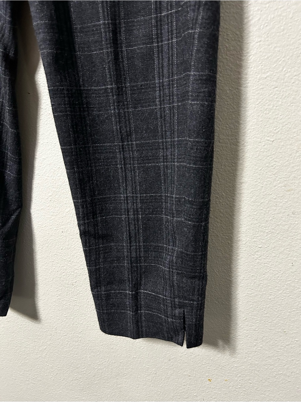 Eileen Fisher Womens Charcoal Grey Windowpane Plaid Ankle Pants Tapered Size M - Picture 4 of 11